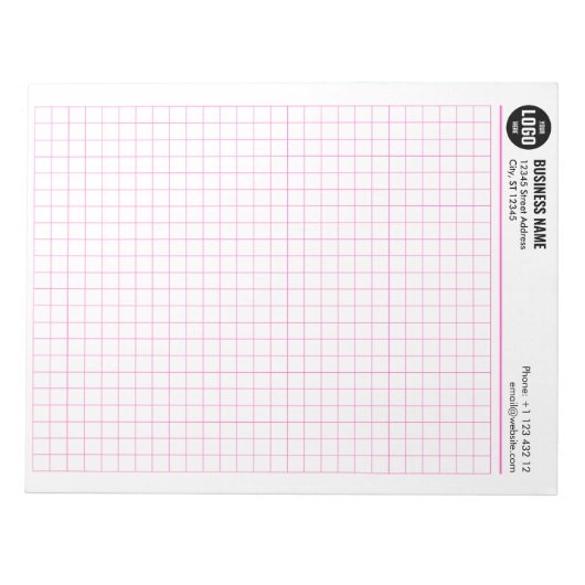 Aangepaste Grid Notitieblok 5 Sq/Inch met Logo & I (Voorkant)
