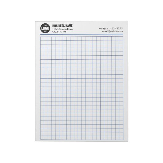 Aangepaste Grid Notitieblok 5 Sq/Inch met Logo & I (Linkerzijde)