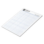 Aangepaste Grid Notitieblok 5 Sq/Inch met Logo & I (Schuin)