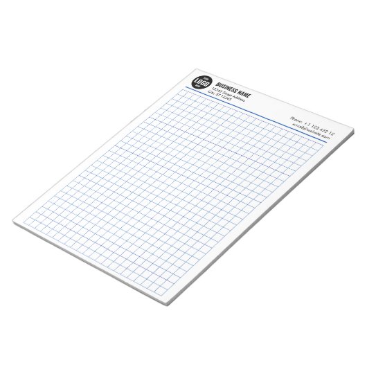 Aangepaste Grid Notitieblok 5 Sq/Inch met Logo & I (Schuin)