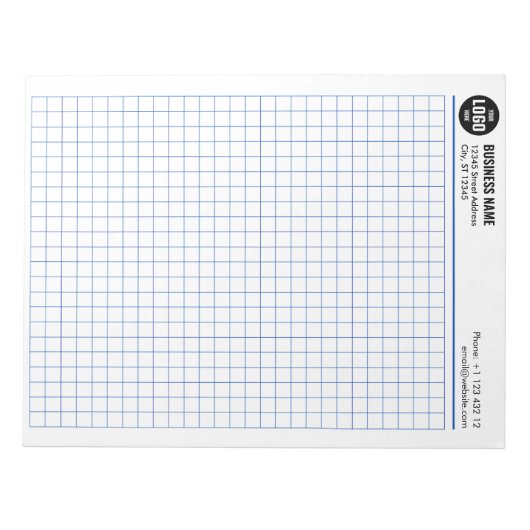 Aangepaste Grid Notitieblok 5 Sq/Inch met Logo & I (Voorkant)