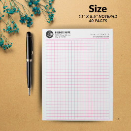 Aangepaste Grid Notitieblok 5 Sq/Inch met Logo & I