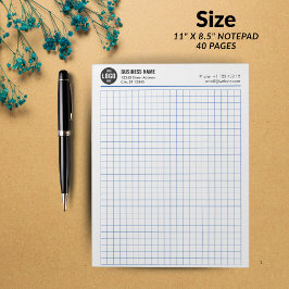 Aangepaste Grid Notitieblok 5 Sq/Inch met Logo & I