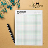 Aangepaste Grid Notitieblok 5 Sq/Inch met Logo & I