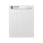 Aangepaste Grid Notitieblok 5 Sq/Inch met Logo & I (Linkerzijde)