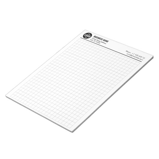 Aangepaste Grid Notitieblok 5 Sq/Inch met Logo & I (Schuin)