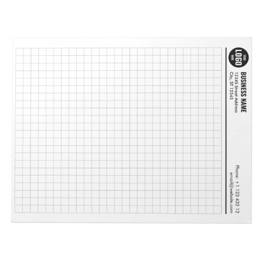 Aangepaste Grid Notitieblok 5 Sq/Inch met Logo & I (Voorkant)