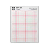 Aangepaste Grid Notitieblok 5 Sq/Inch met Logo & I (Linkerzijde)