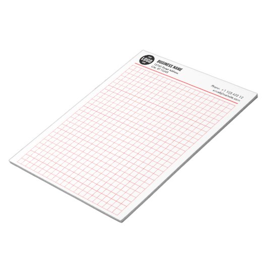 Aangepaste Grid Notitieblok 5 Sq/Inch met Logo & I (Schuin)