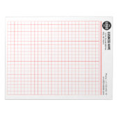 Aangepaste Grid Notitieblok 5 Sq/Inch met Logo & I (Voorkant)