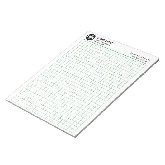 Aangepaste Grid Notitieblok 5 Sq/Inch met Logo & I (Schuin)