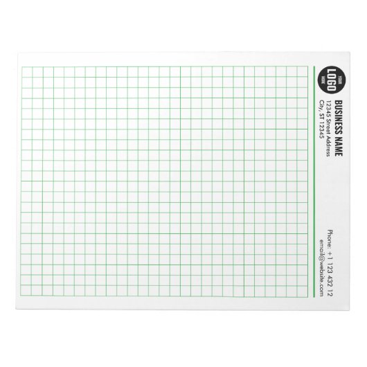Aangepaste Grid Notitieblok 5 Sq/Inch met Logo & I (Voorkant)