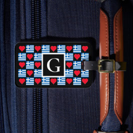 Aangepaste Griekse vlag Aangepaste brief Griekenla Bagagelabel