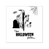 Aangepaste griezelige enge skelet grappig Hallowee Zelfinktende Stempel (Design)