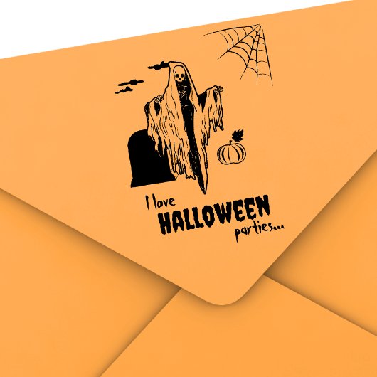 Aangepaste griezelige enge skelet grappig Hallowee Zelfinktende Stempel