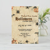 Aangepaste griezelige Halloween-feestuitnodiging Kaart (Staand voorkant)