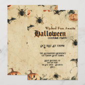 Aangepaste griezelige Halloween-kostuumfeestuitnod Kaart (Voorkant / Achterkant)