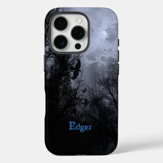 Aangepaste Griezelige Lucht met Raven Blauw Mist i Case-Mate iPhone Case (Achterkant)