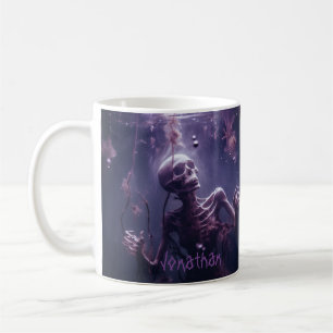 Aangepaste Griezelige Skelet Horror Paarse Hallowe Koffiemok