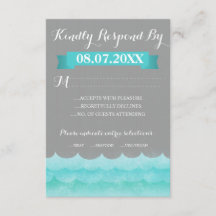 Aangepaste grijs bij Zee nautische RSVP-kaarten