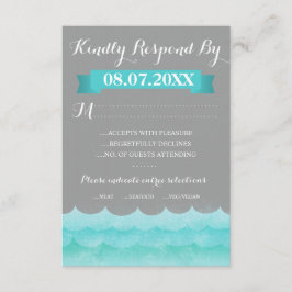 Aangepaste grijs bij Zee nautische RSVP-kaarten RSVP Kaartje