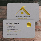 Aangepaste grijs + Goud Huis Bouw Lux Visitekaartje
