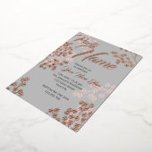 Aangepaste grijs roze elegante bloem bloeiende fee folie uitnodiging (Gedraaid)