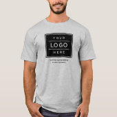 Aangepaste grijze bedrijfsnaam en Logo-merknaam T-shirt (Voorkant)