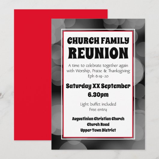 Aangepaste Grijze Bokeh KERKGROEP REÜNIE Kaart (Voorkant / Achterkant)