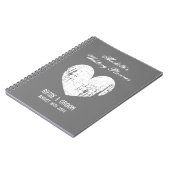 Aangepaste grijze bruiloft planner organizer notit notitieboek (Linkerzijde)