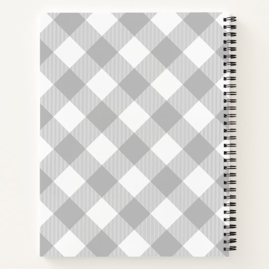 Aangepaste grijze buffels en bloemen notitieboek (Achterkant)