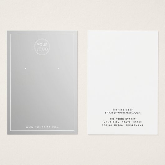 Aangepaste grijze, elegant oorenkaart visitekaartje (Voorkant /achterkant)