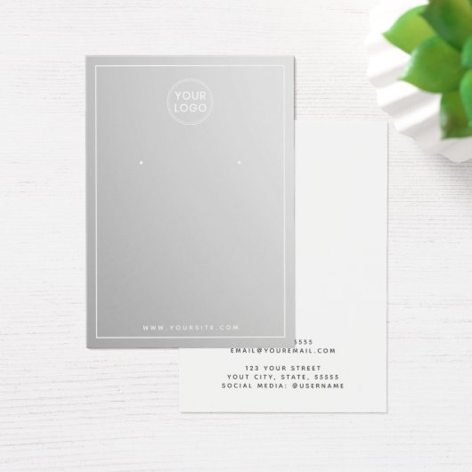 Aangepaste grijze, elegant oorenkaart visitekaartje (Bureau)