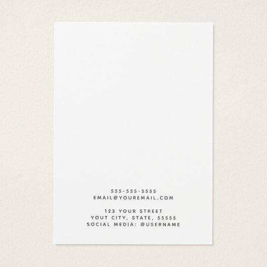 Aangepaste grijze, elegant oorenkaart visitekaartje (Achterkant)