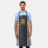 Aangepaste grijze en witte streep schort (Gedragen)