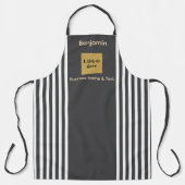 Aangepaste grijze en witte streep schort (Voorkant)