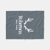 Aangepaste grijze hertengeweien vlootsdeken fleece deken (Voorkant (Horizontaal))