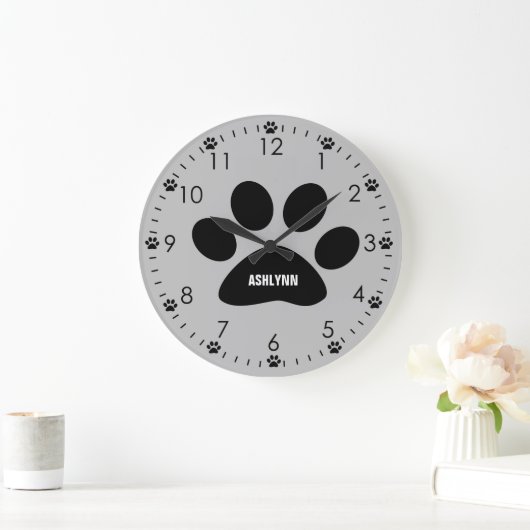 Aangepaste grijze hond grote klok (Huis)