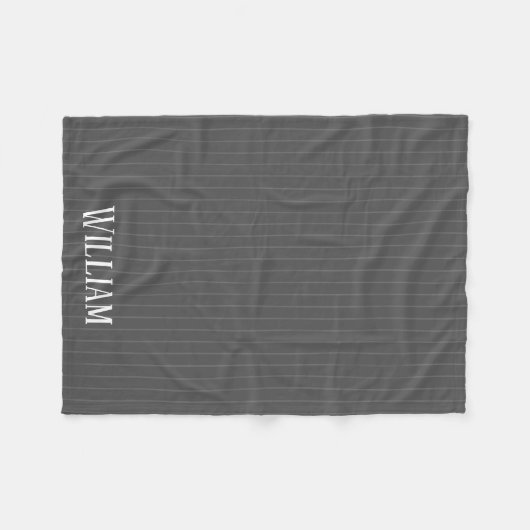 Aangepaste grijze instripes fleece deken (Voorkant (Horizontaal))