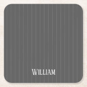Aangepaste grijze instripes kartonnen onderzetters (Voorkant)
