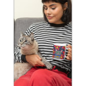 aangepaste grijze kat met bloemen personaliseren i koffiemok