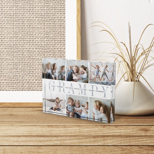 Aangepaste grijze kleinkinderen fotoblokken