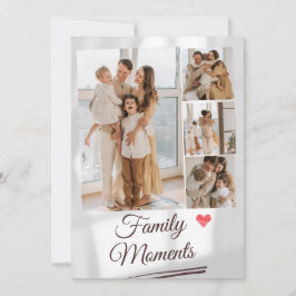 Aangepaste grijze minimalistische familie fotocoll feestdagenkaart