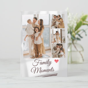 Aangepaste grijze minimalistische familie fotocoll feestdagenkaart