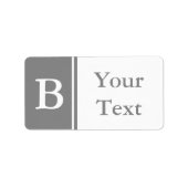 Aangepaste grijze monogram labels of cadeau Labels (Voorkant)