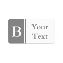 Aangepaste grijze monogram labels of cadeau Labels