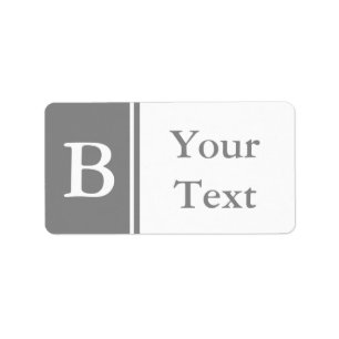 Aangepaste grijze monogram labels of cadeau Labels