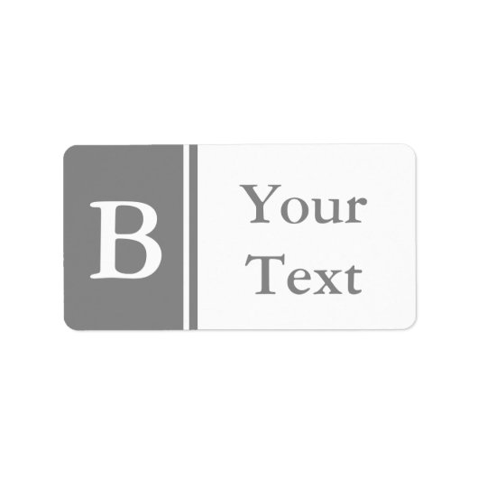 Aangepaste grijze monogram labels of cadeau Labels (Voorkant)