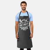 Aangepaste Grijze Naam Chef Grill Cook Vaderdag Gi Schort (Gedragen)