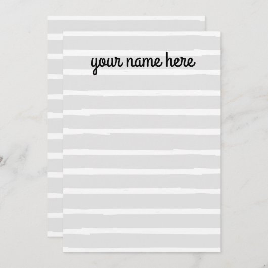 Aangepaste grijze notities kaart (Voorkant / Achterkant)